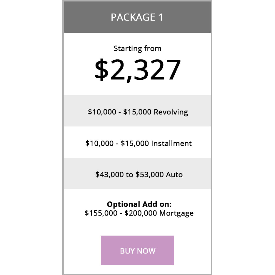 Primary Tradelines Package 1