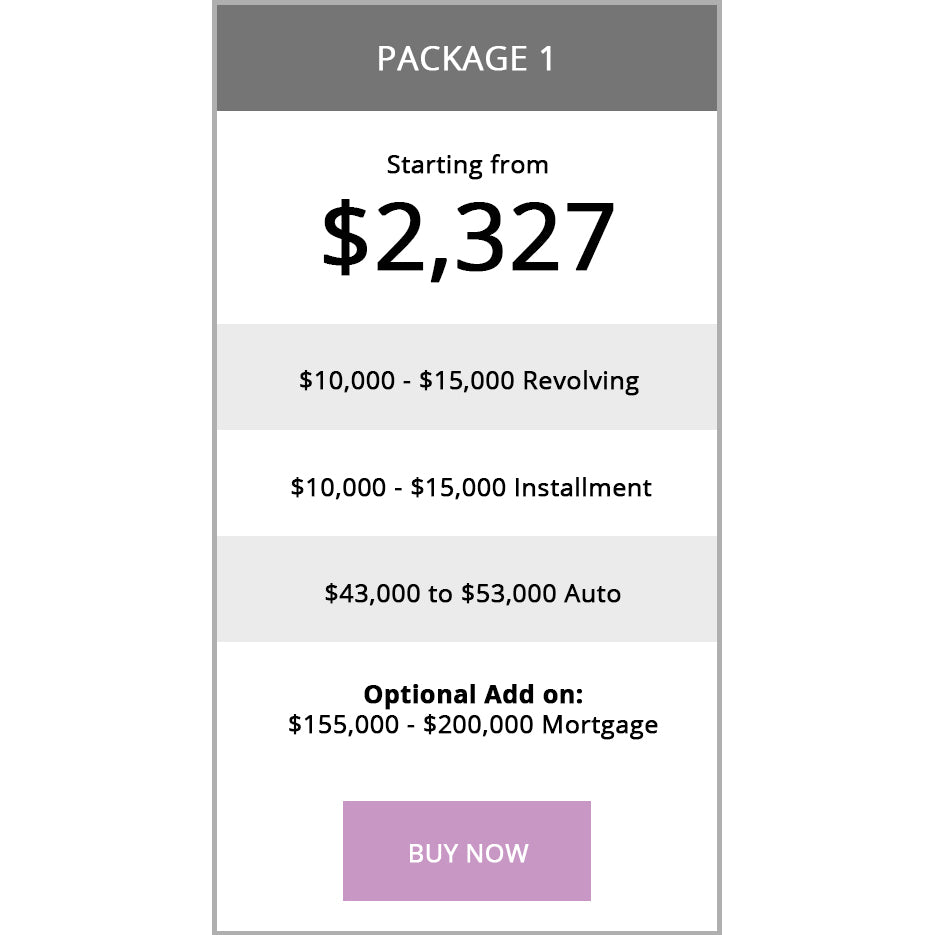 Primary Tradelines Package 1