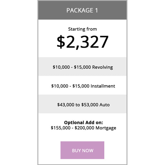 Primary Tradelines Package 1