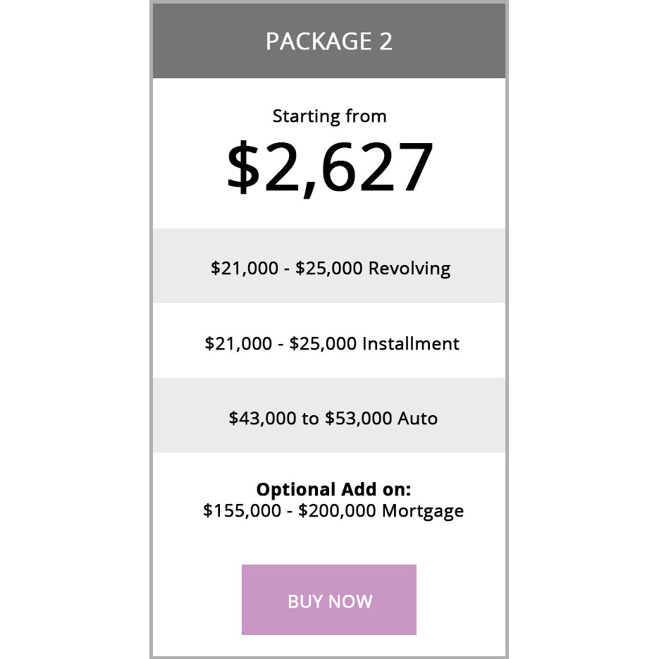 Primary Tradelines Package 2