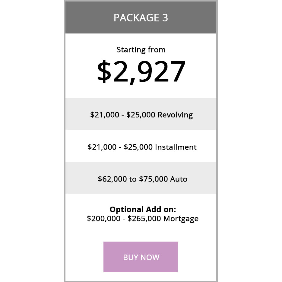 Primary Tradelines Package 3